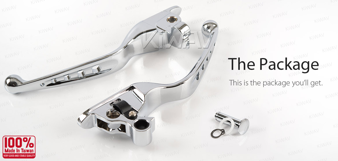 KiWAV hydraulic brake and cable clutch hand control levers edgecut cut 5 chrome harley davidson '08-'13 Touring & Trike models