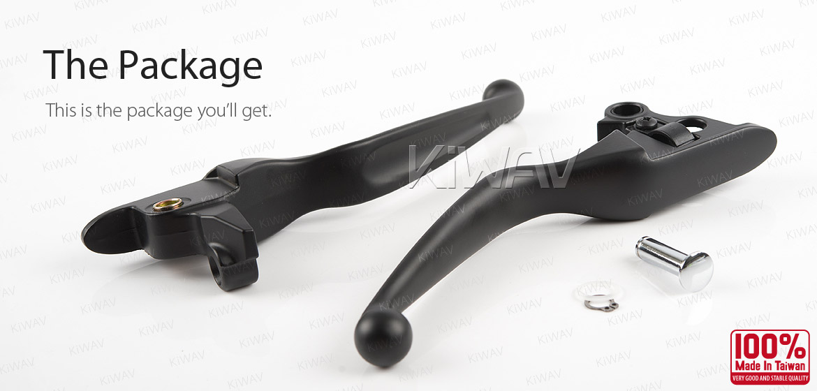 KiWAV hydraulic brake and cable clutch hand control levers clean look black harley davidson '08-'13 Touring & Trike models