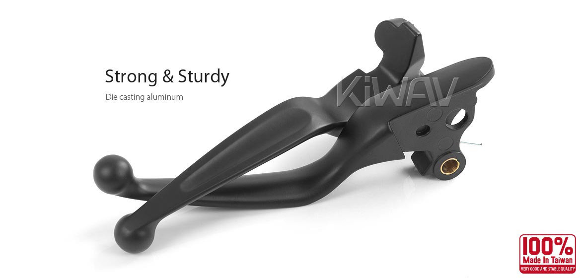 KiWAV hydraulic brake and cable clutch hand control levers clean look black harley davidson 21-later Touring & Trike models