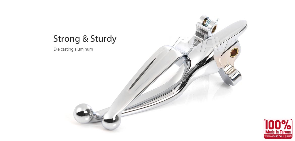 KiWAV hydraulic brake and cable clutch hand control levers clean look chrome harley davidson 21-later Touring & Trike models