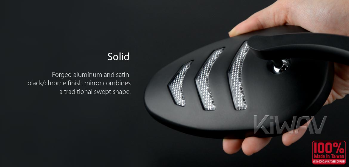 KiWAV Arrow LED black motorcycle mirrors fit harley davidson
