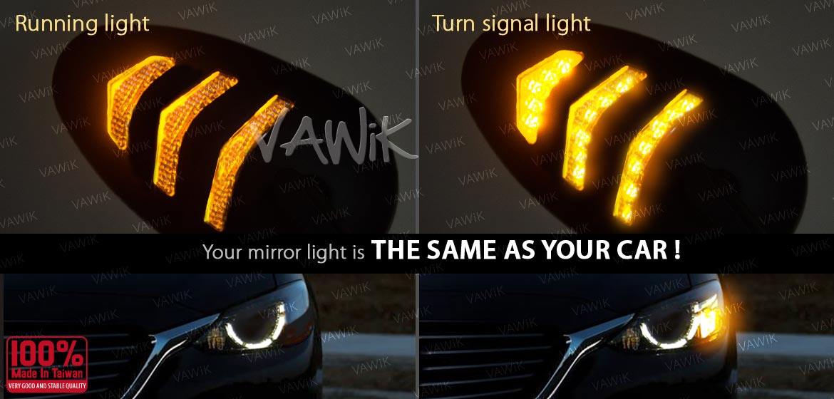 VAWiK Arrow LED black motorcycle mirrors fit harley davidson