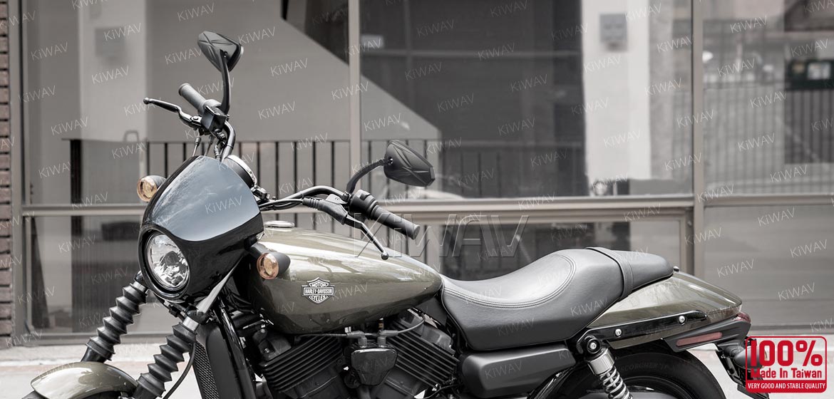 KiWAV Blinker LED black motorcycle mirrors fit harley davidson