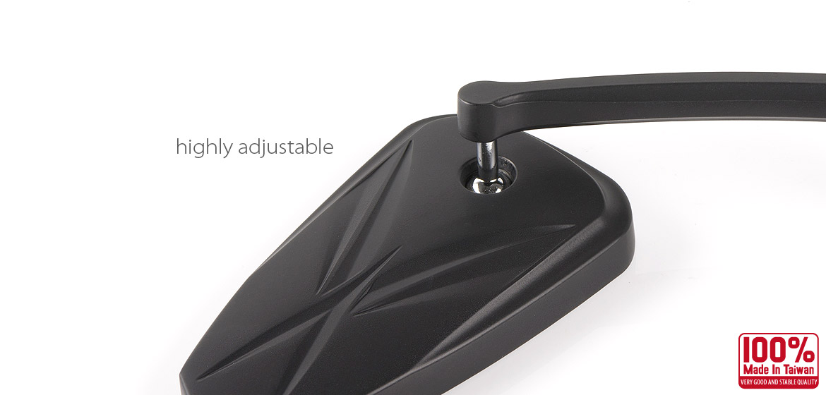 KiWAV Blinker LED black motorcycle mirrors fit harley davidson