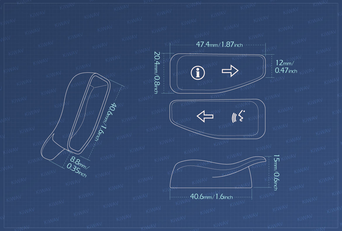 Measurement of KiWAV turn signal extension caps for harley davidson 16-later touring with information and communication systems