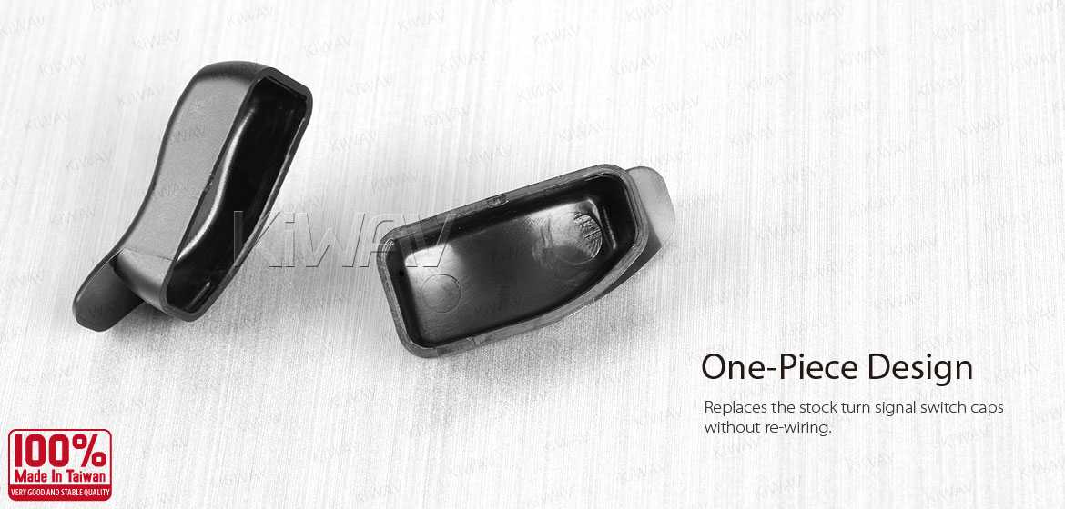 KiWAV turn signal extension caps black for harley davidson 16-later touring with information and communication systems