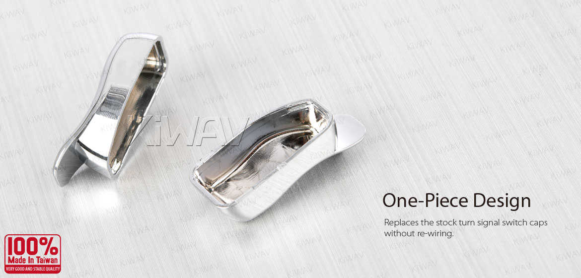 KiWAV turn signal extension caps chrome for harley davidson 16-later touring with information and communication systems