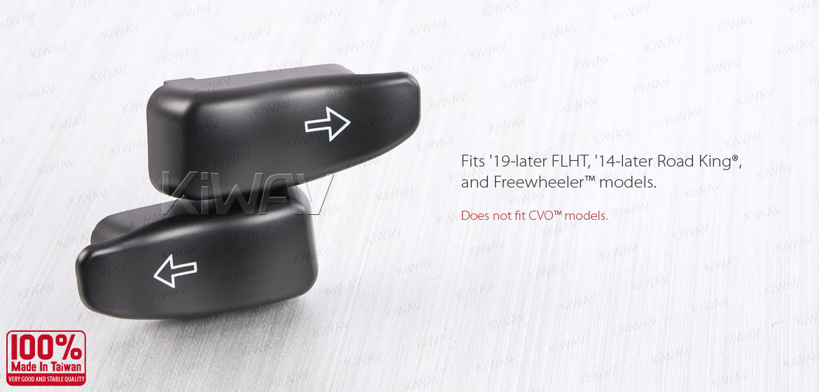KiWAV turn signal extension caps black for harley davidson 14-later touring