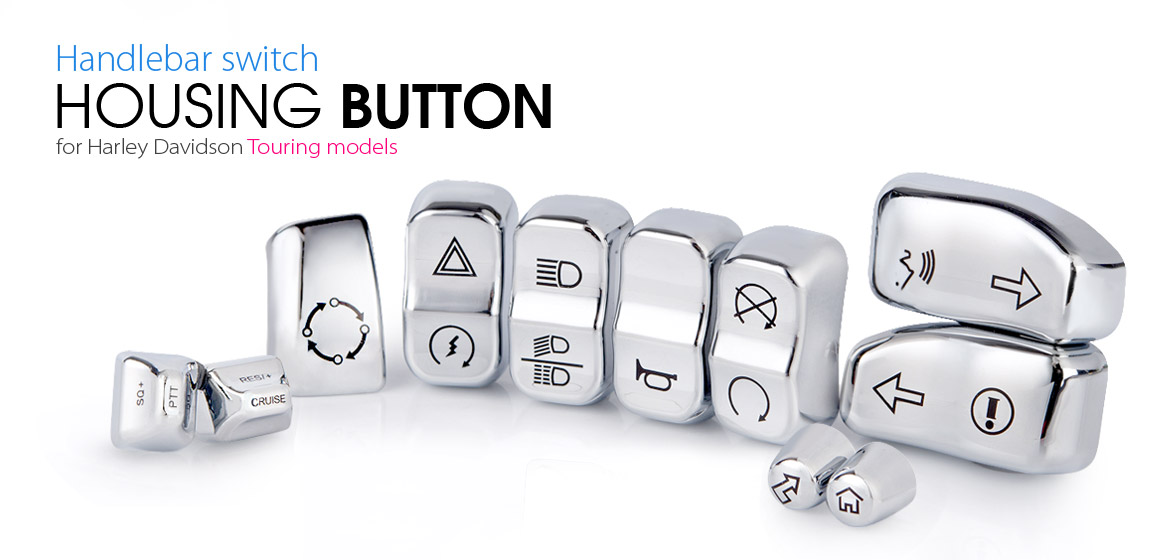 KiWAV - switch housing caps 11 pcs chrome for harley davidson Touring and CVO models 14~15