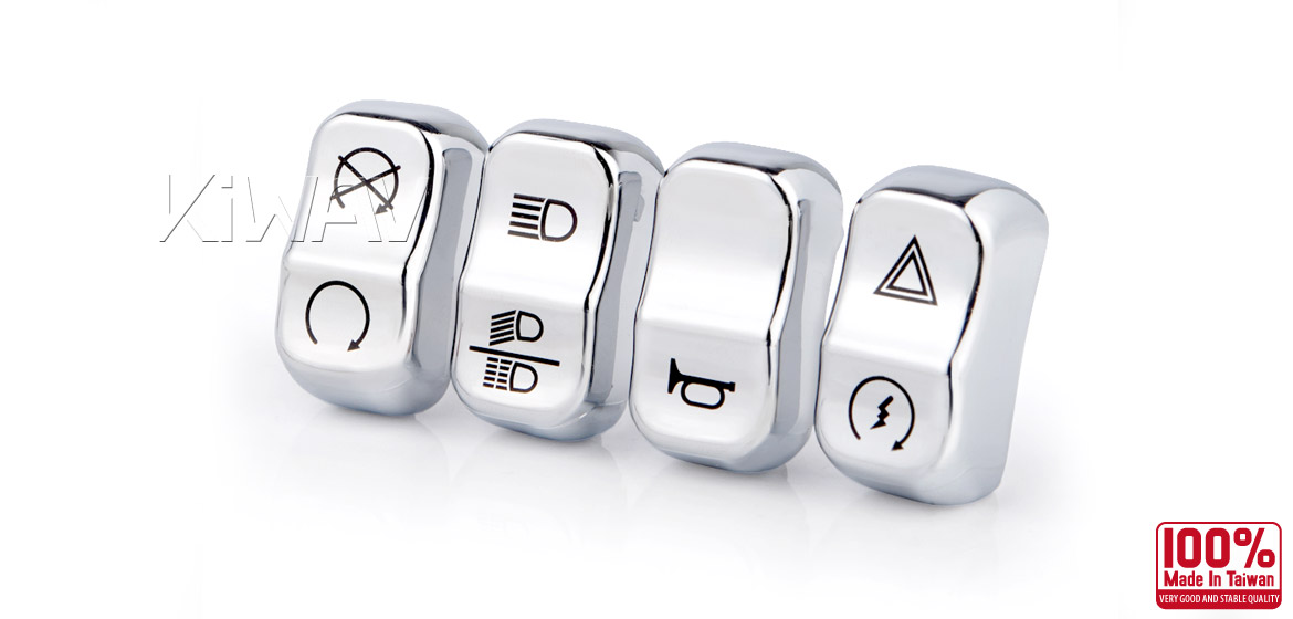 KiWAV - switch housing caps 11 pcs chrome for harley davidson Touring and CVO models 14~15