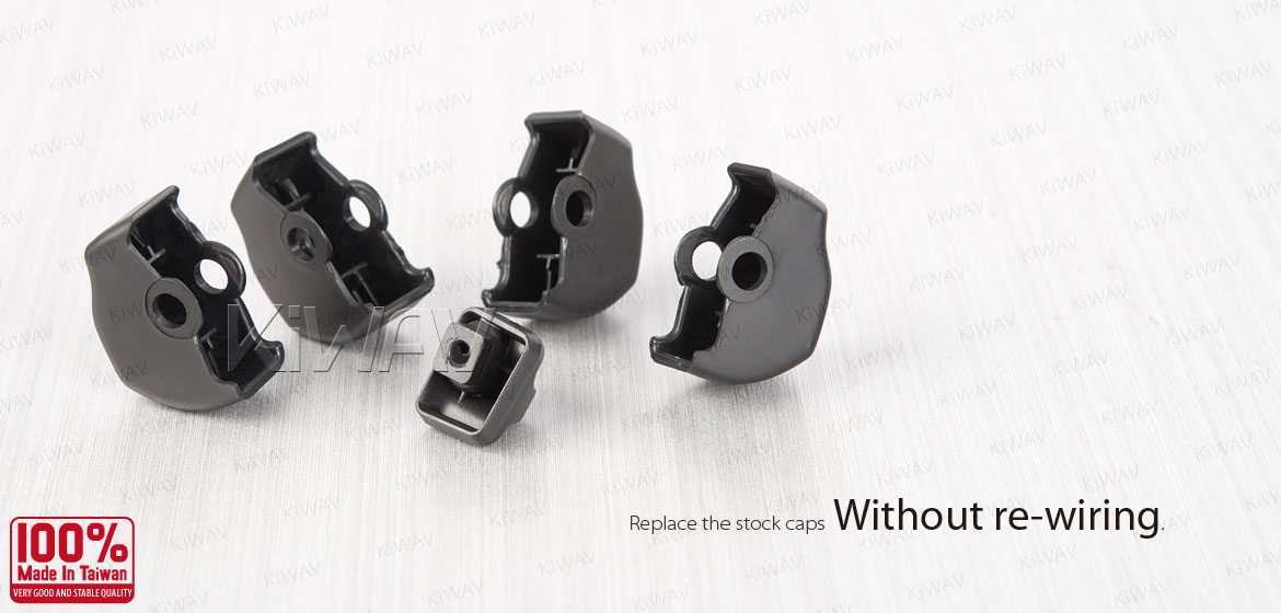 KiWAV turn signal extension caps black for harley davidson 16-later touring with information and communication systems