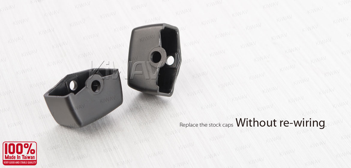 KiWAV turn signal extension caps black for harley davidson 16-later touring with information and communication systems