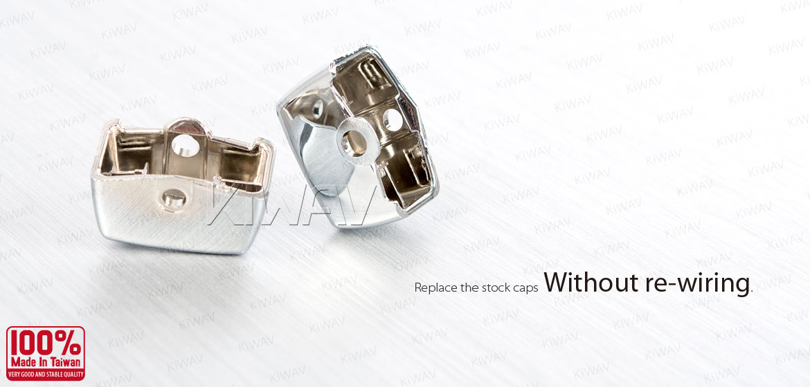 KiWAV turn signal extension caps chrome for harley davidson 16-later touring with information and communication systems