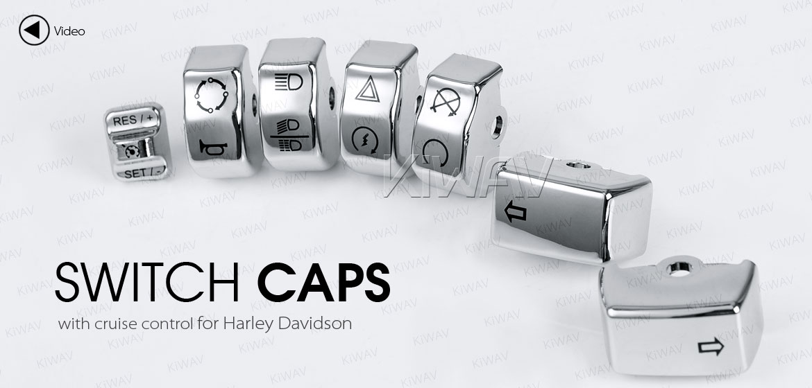 KiWAV turn signal extension caps chrome for harley davidson 16-later touring with information and communication systems