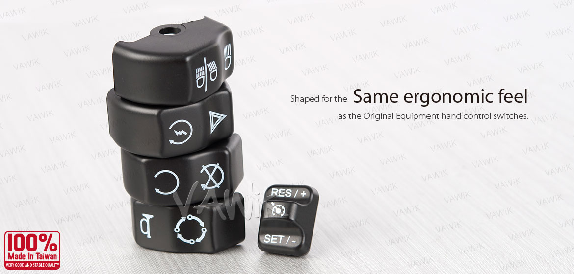 VAWiK turn signal extension caps black for harley davidson 16-later touring with information and communication systems