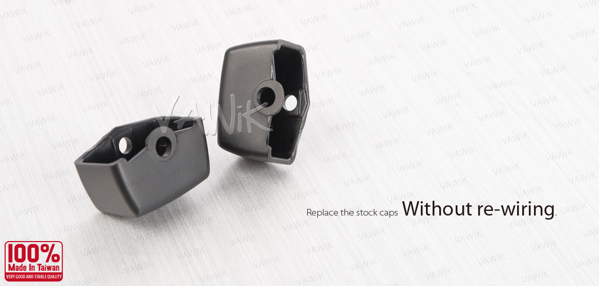 VAWiK turn signal extension caps black for harley davidson 16-later touring with information and communication systems