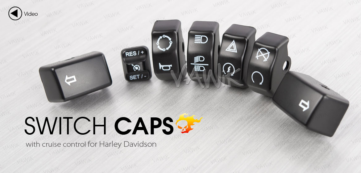 VAWiK turn signal extension caps black for harley davidson 16-later touring with information and communication systems