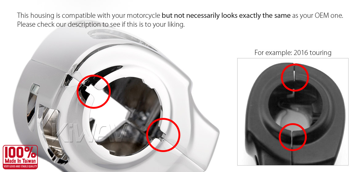 KiWAV switch housing cover chrome for harley davidson 2015 road king FLHR -5
