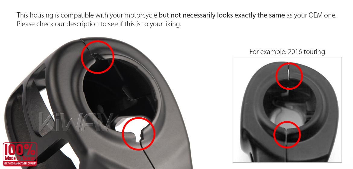 KiWAV switch housing cover black for harley davidson 2015 road king FLHR -5