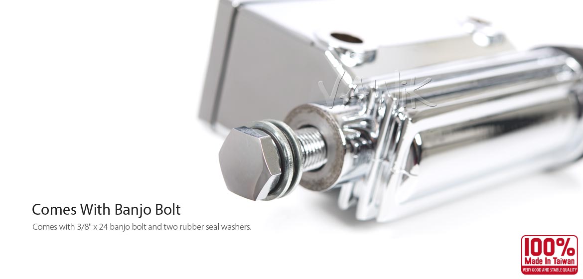 VAWiK Harley rear brake Kelsey style master cylinder 5/8 inch with banjo bolt