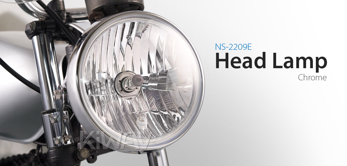 7 inch Headlamp with PC Lens NS-2209E chrome