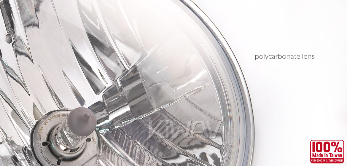 7 inch Headlamp with PC Lens NS-2209E chrome