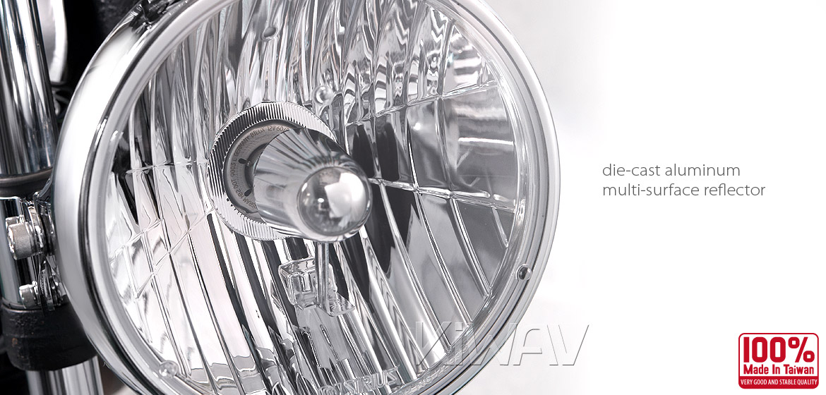 7 inch Headlamp with PC Lens NS-2209S chrome