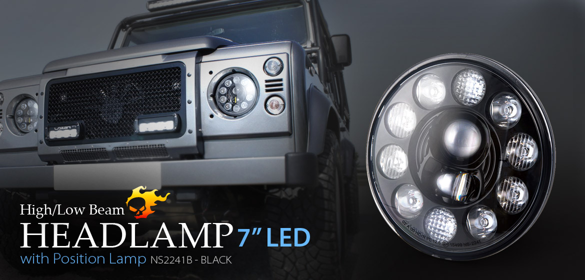 VAWiK car 7 inch headlamp black reflector