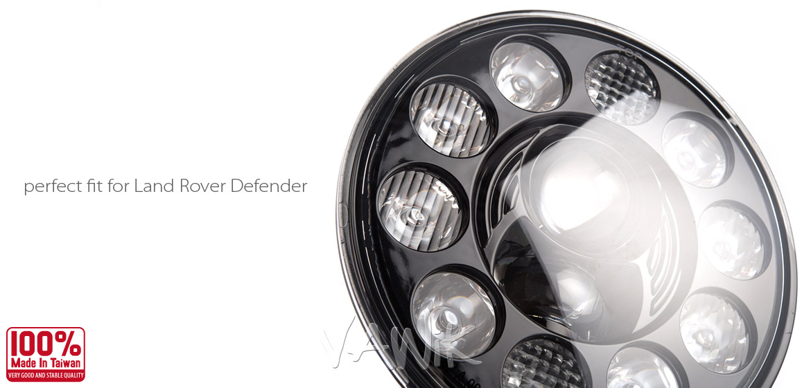 VAWiK car 7 inch headlamp black reflector