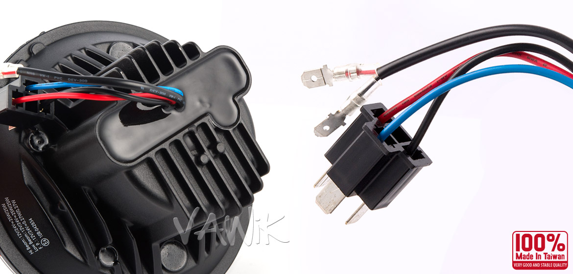 VAWiK car 7 inch headlamp black reflector