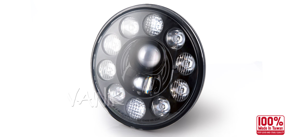 VAWiK car 7 inch headlamp black reflector