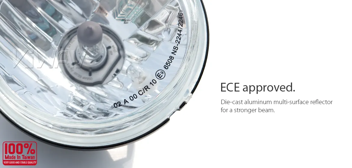 ヘッドライト: バイク用ヘッドランプレンズユニット 5-3/4インチ ECE