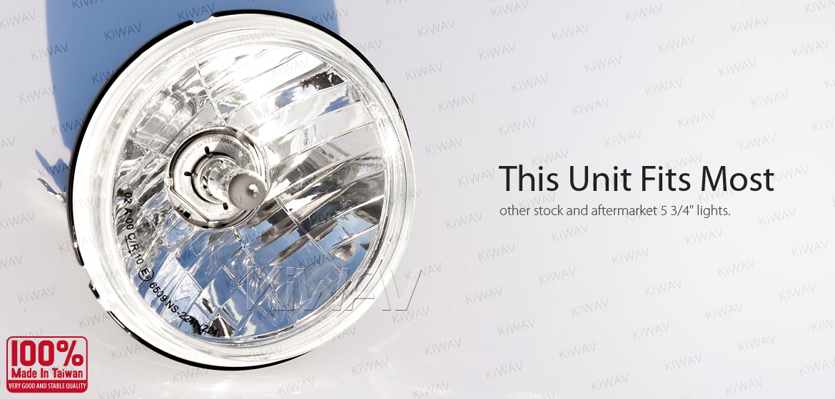 KiWAV 5-3/4 inch H4 60/55W ECE left hand drive headlight lens unit