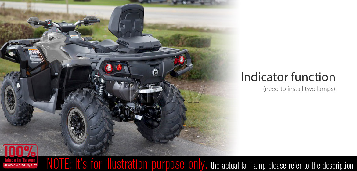 KiWAV Motorcycle LED round tail/brake/indicator light universal fit