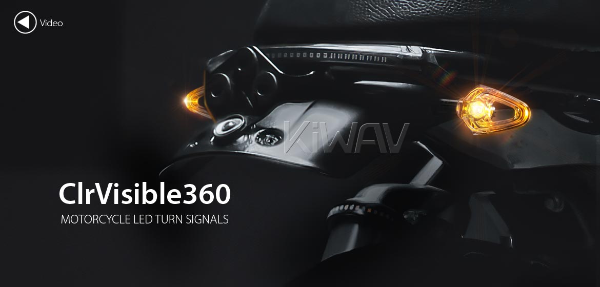 KiWAV motorcycle LED turn signals ClrVisible360 transparent body ECE a pair
