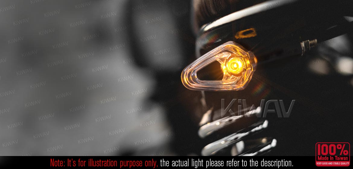 KiWAV motorcycle LED turn signals ClrVisible360 transparent body ECE a pair