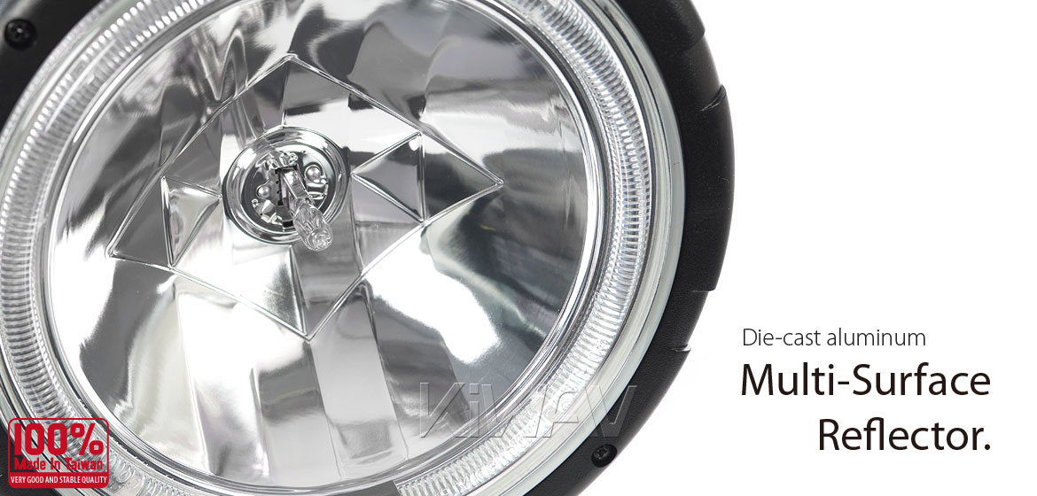 KiWAV NS-3717 9 inch driving light with LED ring halo position light