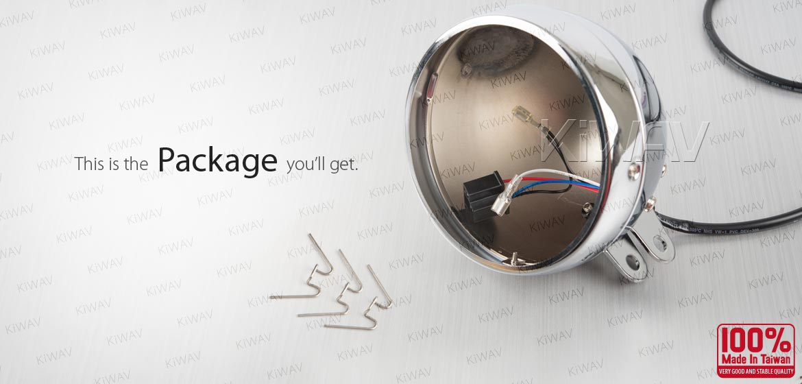 特売: バイク用ヘッドランプシェル 5-3/4インチ クロム ボトムマウント