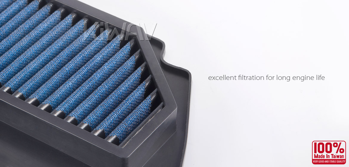 KiWAV Magazi Air Filter for Kawasaki Ninja Monster Energy 09-10, Ninja 09-13