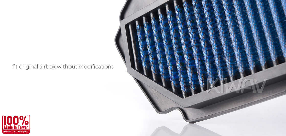 KiWAV Magazi Air Filter for Kawasaki Ninja Monster Energy 09-10, Ninja 09-13