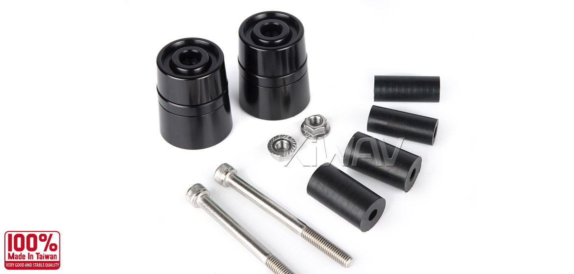 Magazi motorcycle black CNC aluminum bar ends rubber mount two-tone color style universal-06