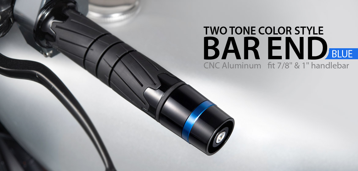 Magazi motorcycle blue CNC aluminum bar ends rubber mount two-tone color style universal-01