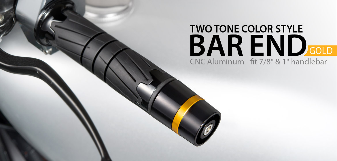 Magazi motorcycle gold CNC aluminum bar ends rubber mount two-tone color style universal-01