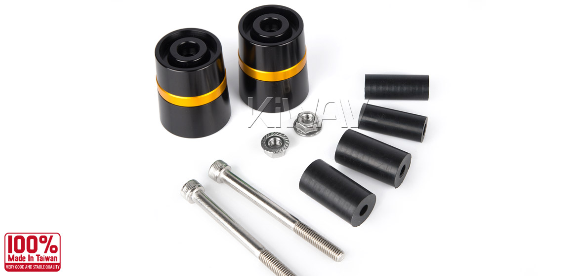 Magazi motorcycle gold CNC aluminum bar ends rubber mount two-tone color style universal-06