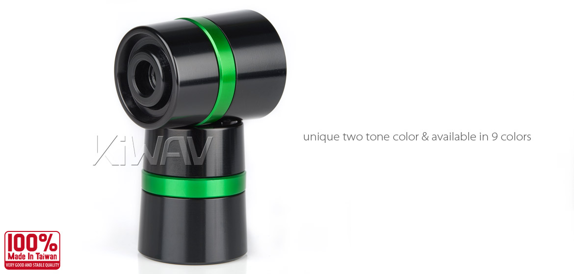 Magazi motorcycle green CNC aluminum bar ends rubber mount two-tone color style universal-03