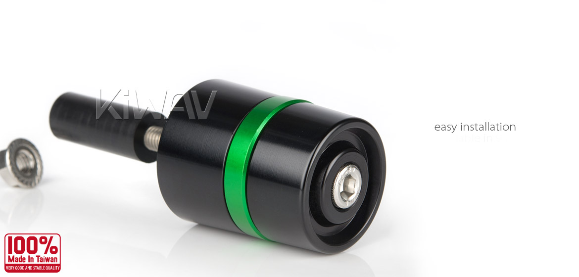 Magazi motorcycle green CNC aluminum bar ends rubber mount two-tone color style universal-04