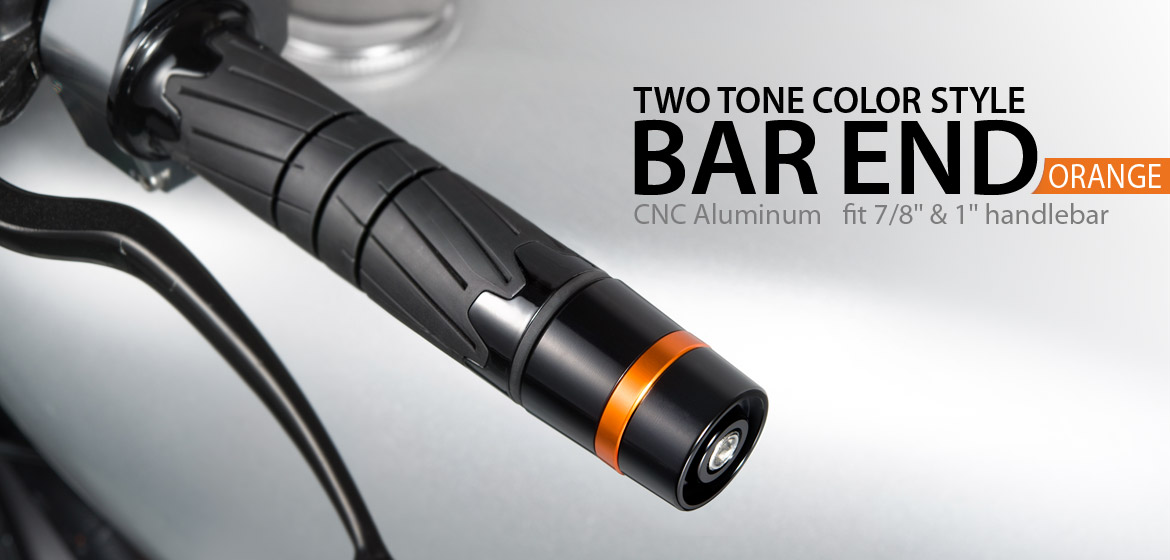 Magazi motorcycle orange CNC aluminum bar ends rubber mount two-tone color style universal-01