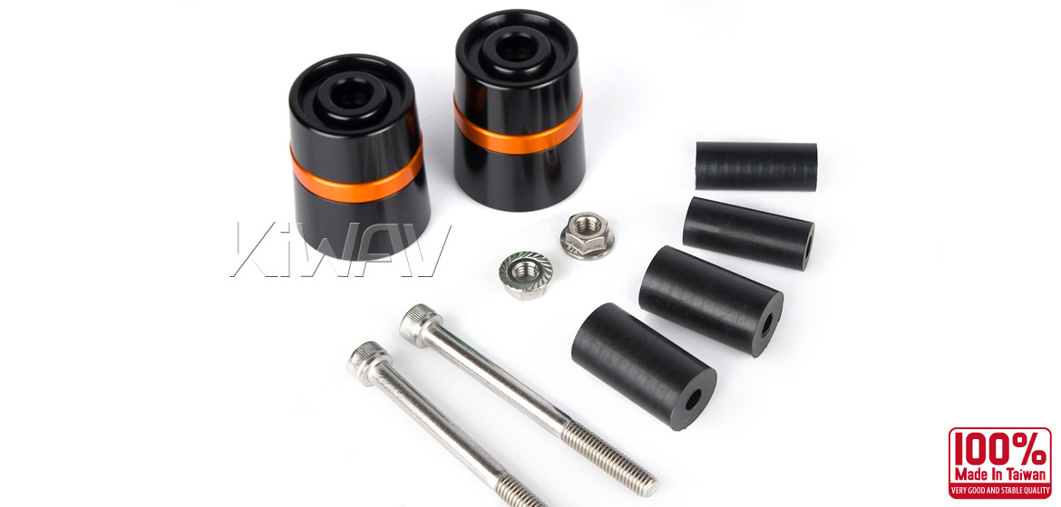 Magazi motorcycle orange CNC aluminum bar ends rubber mount two-tone color style universal-06