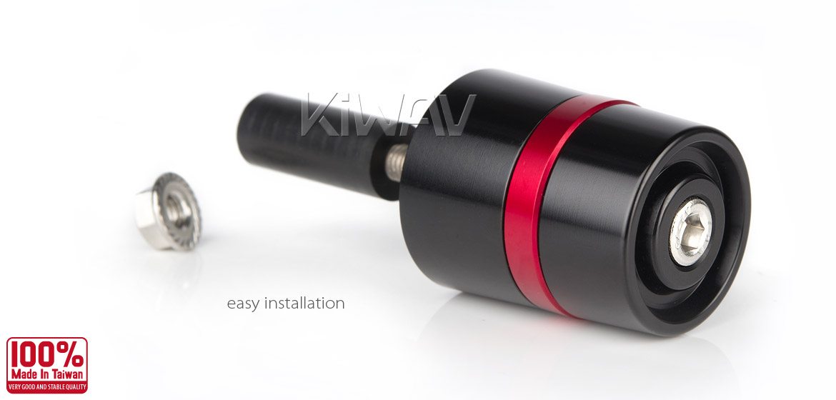 Magazi motorcycle red CNC aluminum bar ends rubber mount two-tone color style universal-04