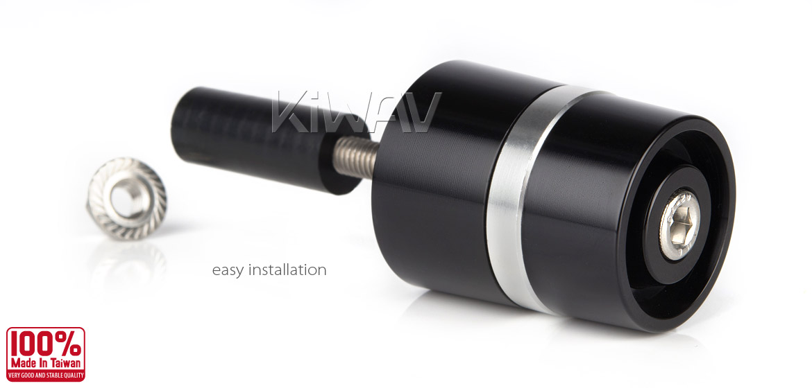 Magazi motorcycle silver CNC aluminum bar ends rubber mount two-tone color style universal-04